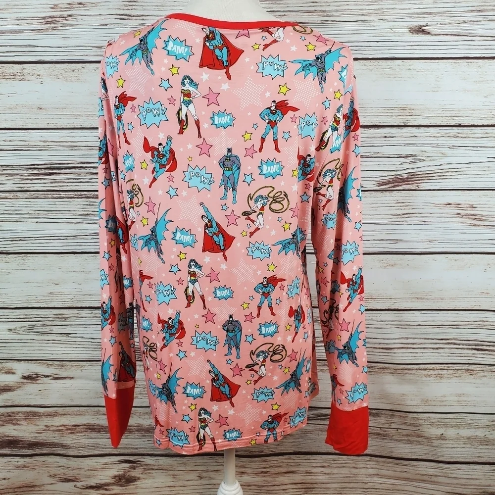 NWT Little Sleepies Womens Large DC Justice League 2-PC Pajamas Top Pants #59